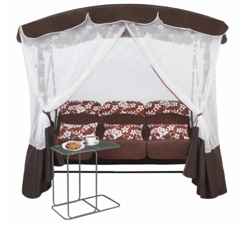 Качели садовые Элегант Премиум со столиком ШОКОЛАД