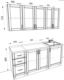 Кухня Базис Nicole-Wood 1,8 метра