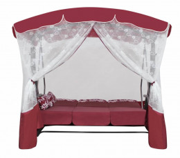 Качели садовые Элегант Премиум со столиком БОРДО (Код: 2016-КД-45/П)