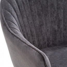 Стул с подлокотниками Leset Вайд, каркас Белый, велюр Графит