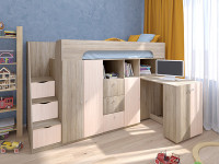 Кровать чердак Астра 11 Сонома/Белый