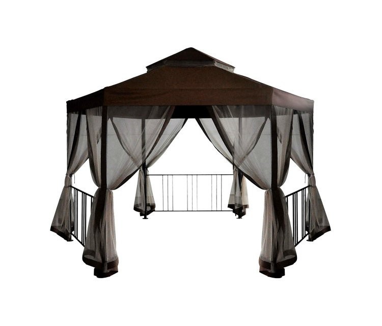 Шестигранный шатер для дачи с москитной сеткой Браунди