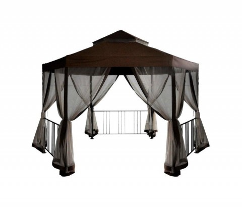 Шестигранный шатер для дачи с москитной сеткой Браунди