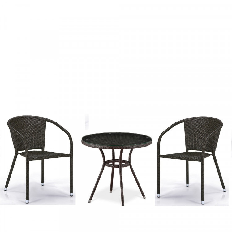 Комплект плетеной мебели T282ANT/Y137C-W53 Brown (2+1)