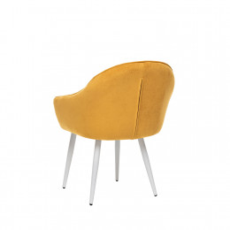Стул с подлокотниками Leset Вайд, каркас Белый, велюр Горчица