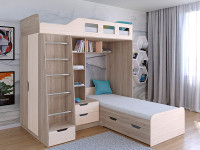 Кровать двухъярусная Астра 4  Сонома/Белый