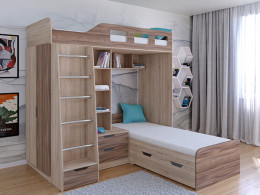 Кровать двухъярусная Астра 4  Сонома/Белый