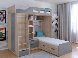 Кровать двухъярусная Астра 4  Сонома/Белый