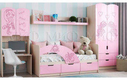 Модульная детская Юниор-3 Розовый металлик 80*160