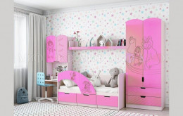 Модульная детская Юниор-3 Розовый металлик 80*160