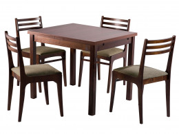 Обеденная группа для столовой и гостиной Мебвилл Франц СТ01 + 4 стула Грис С8