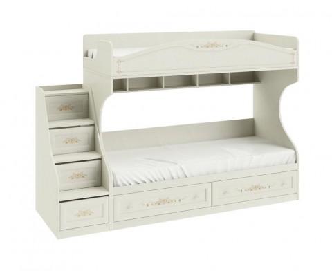 Двухъярусная кровать   Лючия ТД-235.11.01 Кровать 2х ярусная с лестницей