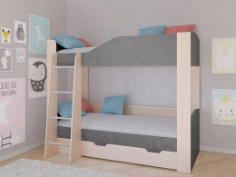 Кровать двухъярусная АСТРА 2 Дуб молочный/Сонома с ящиком