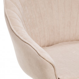 Стул с подлокотниками Leset Вайд, каркас Черный, велюр Бежевый