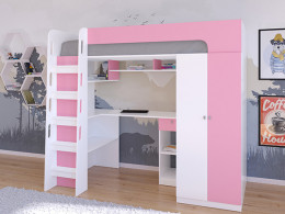 Кровать чердак Астра 10 Белый/Белый