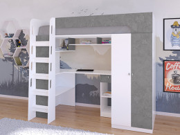 Кровать чердак Астра 10 Белый/Белый