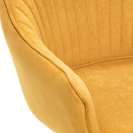 Стул с подлокотниками Leset Вайд, каркас Черный, велюр Горчица