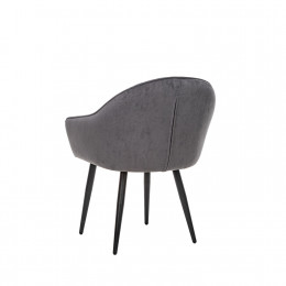 Стул с подлокотниками Leset Вайд, каркас Черный, велюр Графит