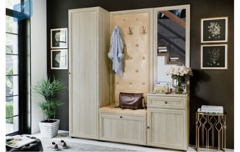 Модульная прихожая Оскар-7А, композиция 2 (Дуб Сонома, К/з Черно-коричневый)