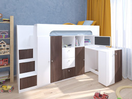 Кровать чердак Астра 11 Белый/Белый