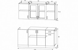 Кухня МДФ Констанция 1700 компоновка №2