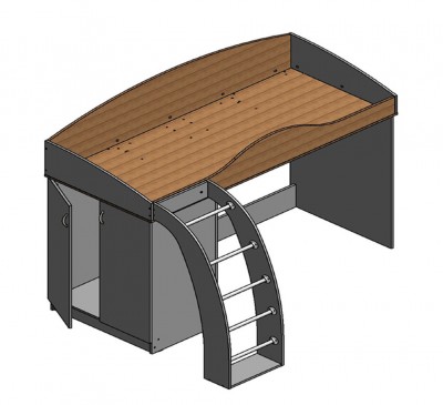 Соня 1 кровать верхняя (Ольха, Розовый)