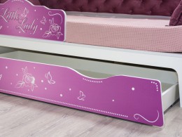 Детская кровать   Мальвина, белый, велутто темный ягодный