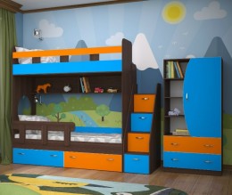 бодего/оранжево-голубой