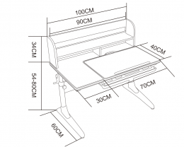 Парта Nerine grey Cubby
