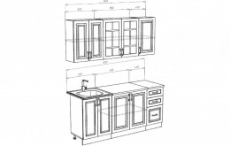 Кухня МДФ Констанция 1800 компоновка №3