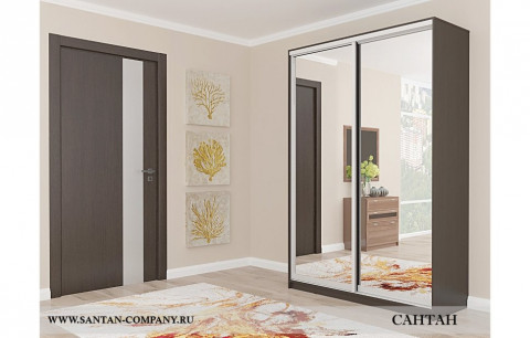 Шкаф-купе Оптима №1 1,8-2, 2 зеркала, венге