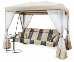 Беседка Премиум со столиком (бежевая) (Код: 2017-БС-61)
