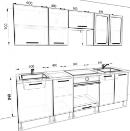 Кухня Оптима 2,4 метра