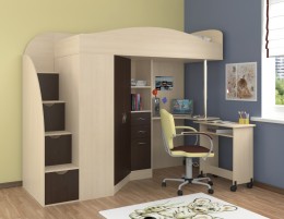 Детская кровать-чердак Теремок-1Гранд