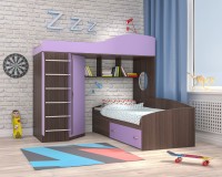 Кровать чердак Кадет 2 с металлической лестницей