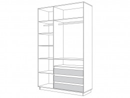 Шкаф распашной   3-х створчатый Леон