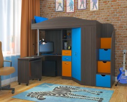 Бодего/голубой-оранжевый