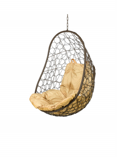 Кресло подвесное "Easy Brown BS Без стойки  бежевая подушка