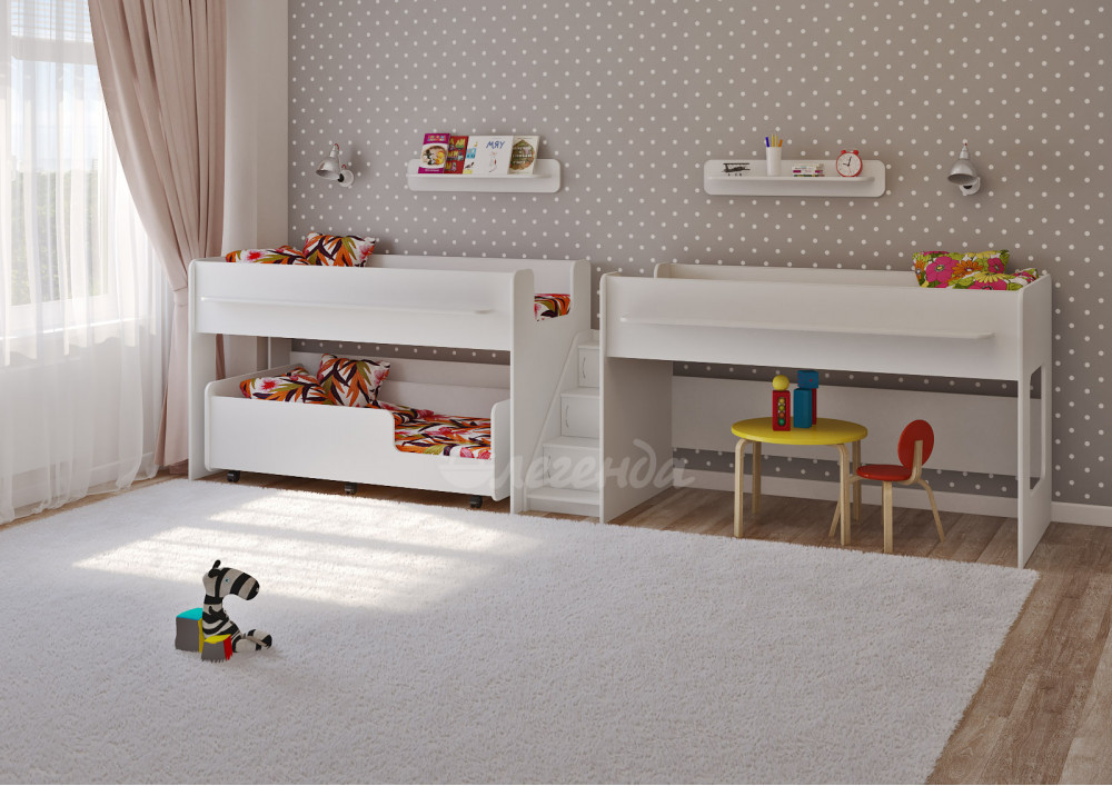 Детская выкатная кровать Легенда 23.5 белая