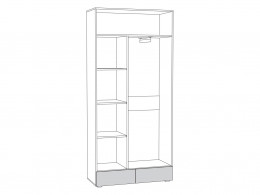 Шкаф детский  Линда 2-х дверный узкий 03.223