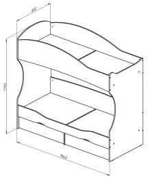 Кровать двухъярусная Дельта -20 80х190