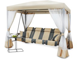 Беседка Премиум со столиком бежевая