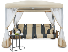 Беседка Премиум со столиком бежевая