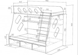 Детская двухъярусная кровать Дельта-20-01 с лестницей