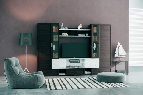 Современная стенка-горка для гостиной Агат Нео