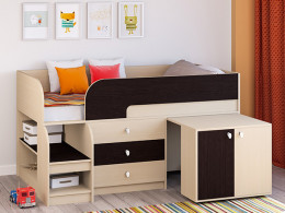 Кровать чердак Астра 9 V7 Белый/Белый