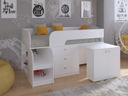 Кровать чердак Астра 9 V7 Белый/Белый