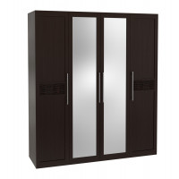 Распашной шкаф с зеркалами  Шкаф 4-х дверный с зеркалом Парма