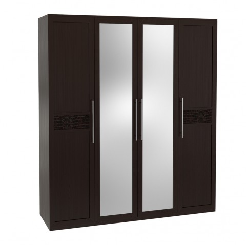 Распашной шкаф с зеркалами  Шкаф 4-х дверный с зеркалом Парма
