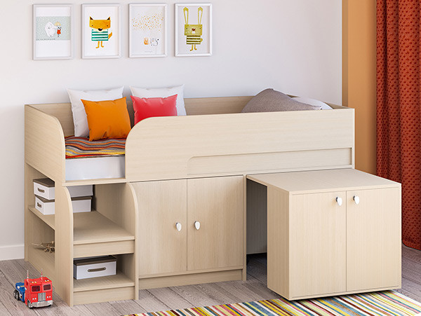 Кровать чердак Астра 9 V8 Белый/Белый